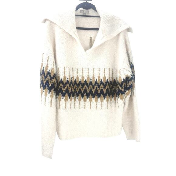 J. Crew Fair Isle Johnny-Collar Pullover Sweater in Boucle Yarn Size XL NWT - Picture 5 of 13
